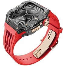 VeveXiao Transparent Designer Rugged Case with Band Compatible with Apple Watch Series 10 2024 46mm Bands,Luxury Crystal Clear Military Protective Cover Bumper Tactical for iWatch Series 10 46mm Men Women Strap