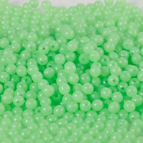 100 Pcs Green Luminous Fishing Beads, Round Night Glowing Balls Glow in Dark Lure Baits Fishing Tackle Bead Eggs Baits and Attractants (4MM - Thumbnail 4