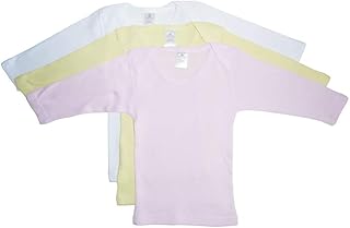 bambini Girls Pastel Variety Long Sleeve Lap T-Shirts - Newborn - Pink/Yellow/White