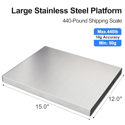Image of THINKSCALE 440lb Heavy Duty Digital Shipping Scale, 10g Wireless LCD