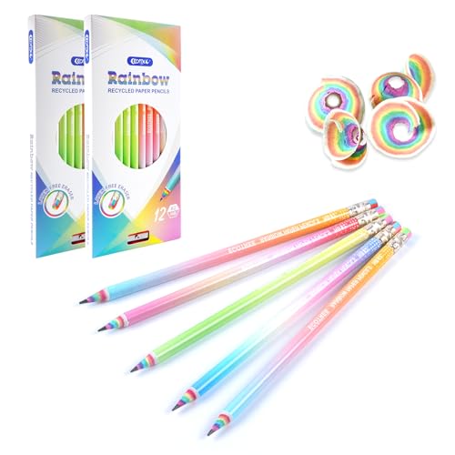 ECOTREE-Pencils-2-Pre-sharpened-Pencils-Cute-Rainbow-Pencil-for-Kids-Back-to-School-Pencil-School-Supplies-24-Pack ECOTREE Pencils 2 Pre sharpened Pencils Cute Rainbow Pencil for Kids Back to School Pencil School Supplies 24 Pack