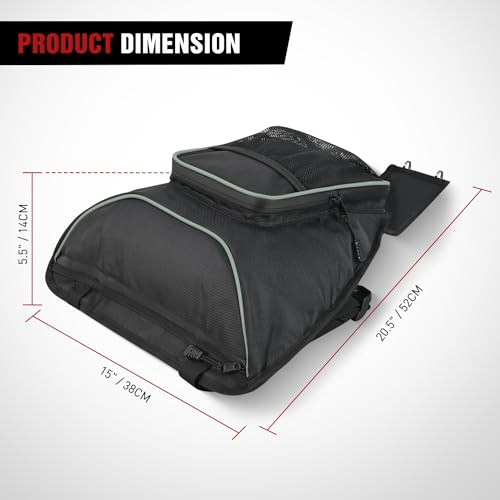 Frokom Bolsa de armazenamento RZR, bolsa central UTV 1680D com vários bolsos, bolsa de assento centr
