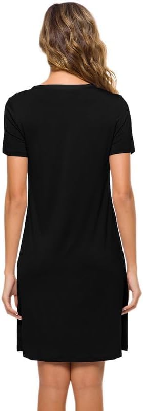 WiWi Soft Nightgown for Women Short Sleeve Sleep Shirts Plus Size Ladies Sleepwear Pajamas S-4X - Image 5