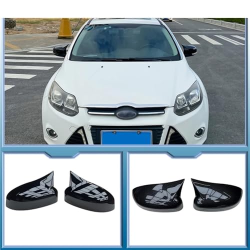 Coque miroir latéral noir brillant pour Ford Focus MK2 MK3 de 2008 à 2017