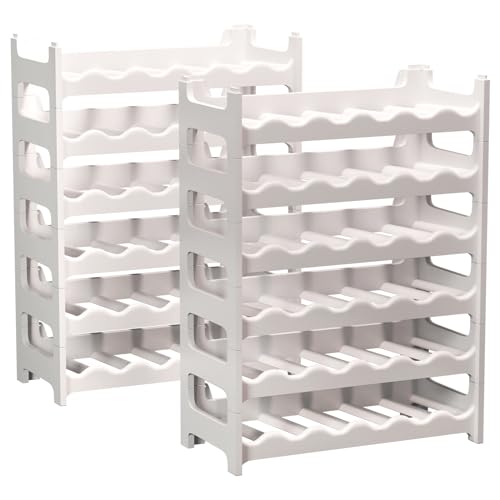 ARTECSIS Weinregal stapelbar Kunststoff für 72 Flaschen, stabiles Flaschenregal in Gastronomie-Qualität, modular erweiterbar, Weiß