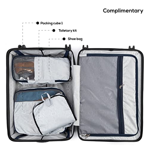 Image of The Assembly Medium Check in Luggage Polycarbonate 67 L- Premium Hardsided Suitcase Trolley - Teal