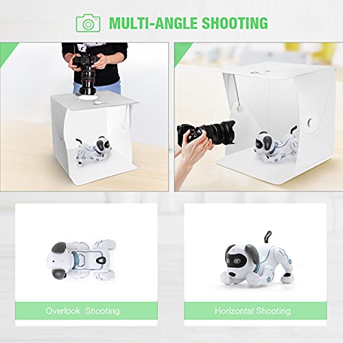 Ombar Photography Light Box 16" X 16", Portable Folding Photo Studio Shooting Tent With Ring Led Light 3000 – 6500 K, Photo Box Photography Adjustable Color And Brightness, With 4 Backgrounds #TOP3