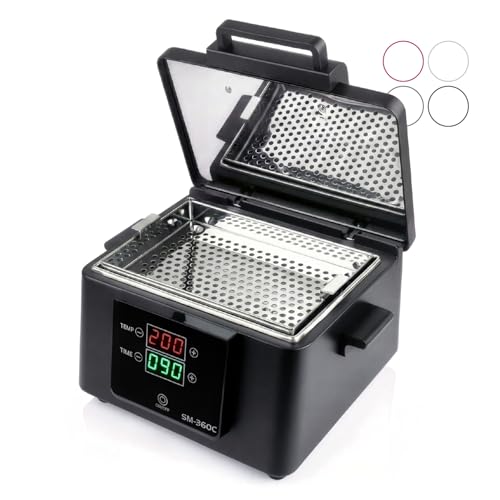 Sterilizzatore a Secco Digitale 200°C Professionale per Manicure e Pedicure - Forno Sterilizzatore con Doppio Display LCD, Timer 0-90 min, Camera Inox 210x150x55 mm, 300W