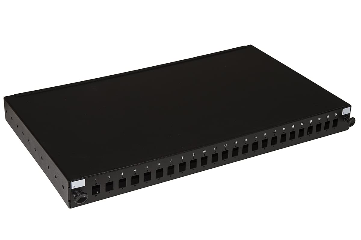 LINK LK24FON pannello fibra ottica 19" con 24 porte sc simplex o lc duplex profondità 250 mm nero con accessori per armadio rack in metallo resistente dimensioni 43x25x4 cm 1 unità