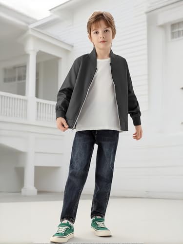 WULFUL Boy\'s Bomber Jackets Kids Spring Fall Zip Up Varsity Windbreak Jackets