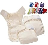 Bambinex Baby ** TestSet BAMBOO NATUR OneSize Stoffwindeln ** inkl. Überhose, Windelvlies, Einlagen und Co.