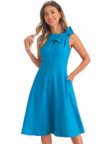 Robe de cocktail évasée Allegra K sans manches élégante pour femme chic