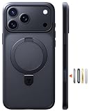 【スタンド入門モデル・初心者向け】TORRAS iPhone 17 Pro 用 ケース マグネット式 MagSafe対応 4倍軍用耐衝撃 黄ばみなし カメラコントロール スリム リング 3in1多機能 滑り止め Ostand Q1 Guardian ブラック