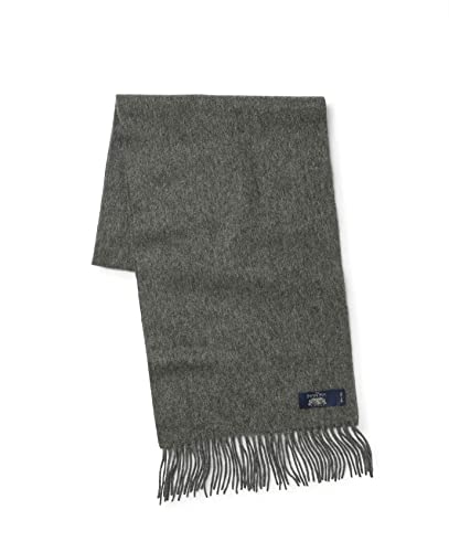 THE SAVILE ROW COMPANY LONDON Men's Luxury 100% Wool Scarf - Grey Marl