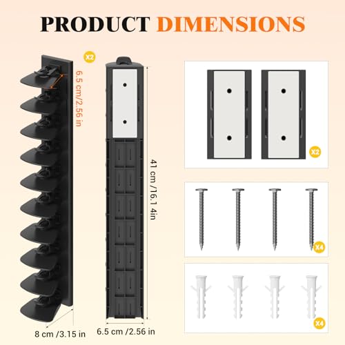 YOUDENOVA Hat Organizer for Baseball Caps, 2 Pack Hat Rack for Wall, Black - image 7