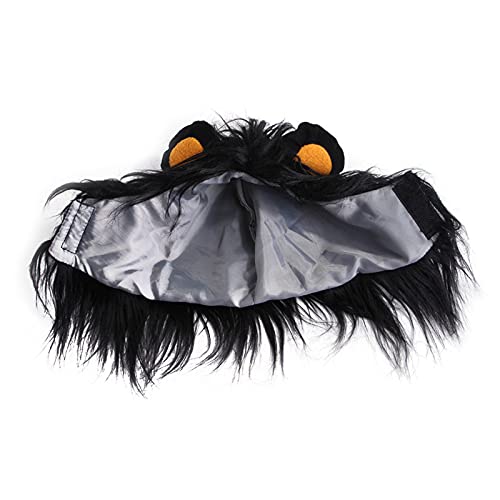 Tempaky Fantasia de juba de leão para cachorro gato Peruca de leão cachorro gato Fantasia engraçada