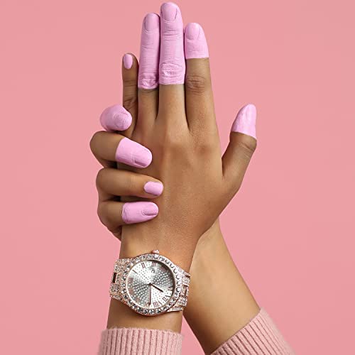 Image of Haute Sauce Women's Embellished Analog Dial with Stainless Steel Strap | Battery Power | Foldover Closure | Quartz Movement | Fashion Wrist Belt Watch for Female and Girls
