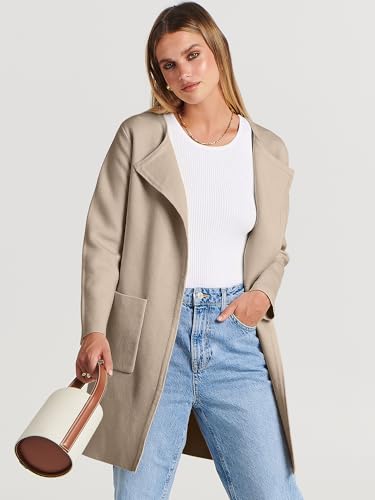Image of ANRABESS Womens Cardigan Sweater Open Front Knit Long Coatigan Dressy Casual Jacket Coat 2026 Fall Outfits Classy Clothes