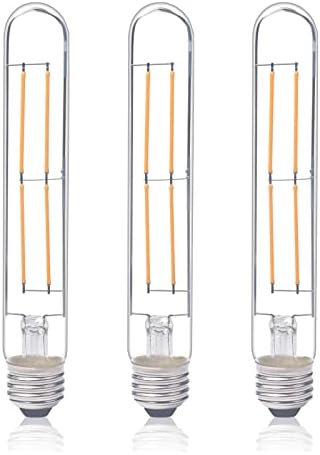 Klarlight Edison T10 Vintage Filament Bulb 6 Watt Dimmable E26 LED Tube Light Bulbs 60W Incandescent T10 Replacement Light for Home Decorative Showcase Bedside Lamp Lighting (3-Pack)