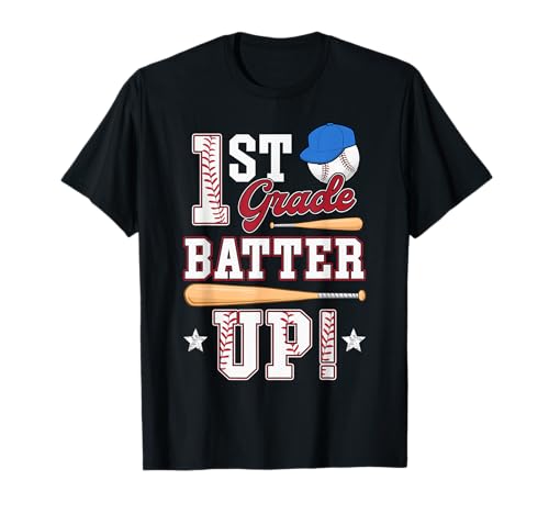 1st Grade Batter Up Baseball First Grade Back To School T-Shirt