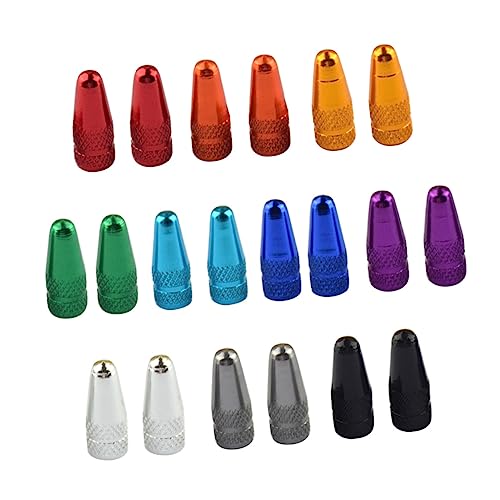 BESPORTBLE 40 piezas tapas de válvula para neumáticos de bicicleta de montaña de aleación de aluminio miniatura 6
