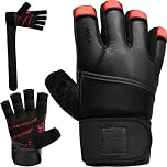 RDX Weight Lifting Gloves Gym Workout, Maya Hide Leather 50CM Long Wrist Support Full Palm Protection, Powerlifting Strength Training Deadlifting Bodybuilding Exercise, Adult & Kids Men Women Home Gym