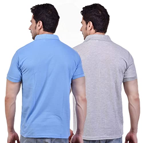 Image of SMAN Men's Polo T-Shirt Regular Fit Half Sleeve Multi Color Combo Pack of 2