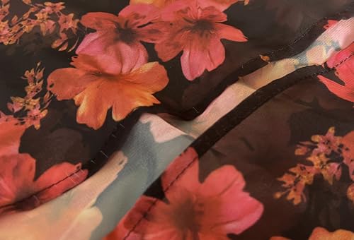 Image of FINOCEANS Womens Floral Chiffon Kimono Cardigans Loose Beach Cover Up Half Sleeve Tops