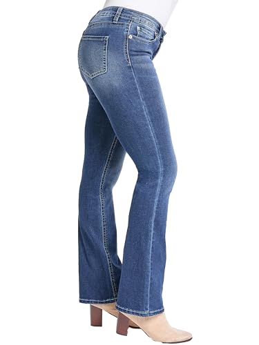 YMI Women's Mid Rise Clean Hem Premium Stitch Bootcut Jeans2