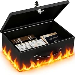 【箱 ケース 保証書 冊子 】CHANEL マドモアゼル ローマ数字 不動 KYODOLED Fireproof Document Box with Key Lock,Safe Storage Box for