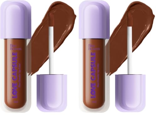 Image of Blue Heaven Love Capsule Non Transfer Lip Colour | Intense Color Payoff | Long Lasting | One Swipe Formula | Liquid lipstick Waterproof & Smudge Proof | Bare It, 5ml (Pack of 2)