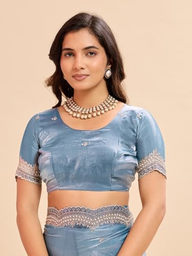 Image of Embellished Embroidered Pure Chiffon Heavy Work Saree