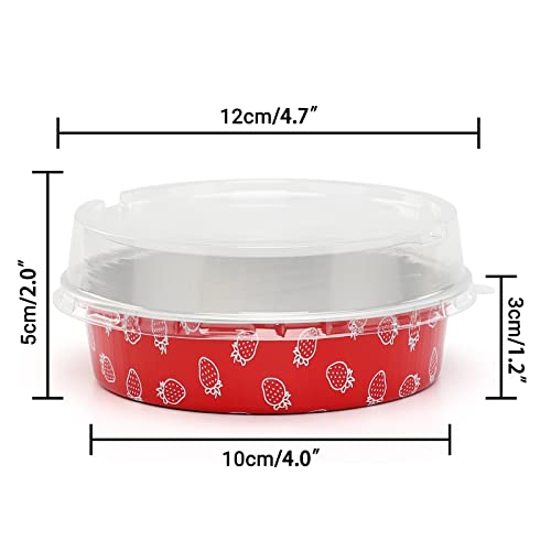 image for Beasea Disposable Mini Pie Pans with Lids, 100 Pack 4 Inch 8oz Aluminu