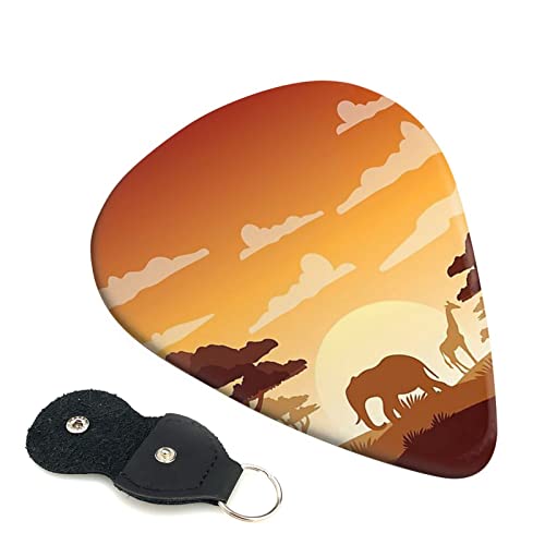 Lot de 6 médiators pour guitare acoustique, guitare électrique, basse, ukulélé Motif éléphant et girafe au coucher du… - Les Beatles, Paul McCartney, John Lennon, RIngo Starr, George Harrison Lot de 6 médiators pour guitare acoustique, guitare électrique, basse, ukulélé Motif éléphant et girafe au coucher du…