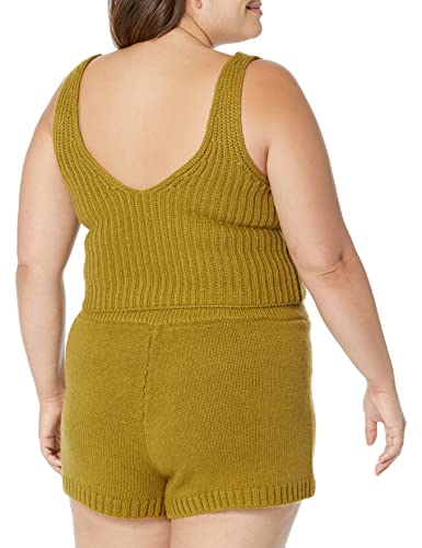 Image of The Drop Womens Sylvie Cotton Blend V-Neck Cropped Sweater Tank