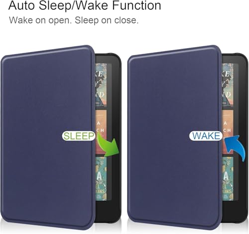 Image of ProElite Cover Case for Kindle Paperwhite 12th Gen 7 inch Case, Slim Smart Flip case Cover for Amazon Kindle Paperwhite 12th Generation 7 inch 2024, Dark Blue