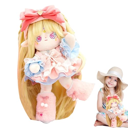 Muñeca de Algodón con Esqueleto, Muñeca de Peluche - Muñeca de anime rellena de esqueleto con ropa,Adorable muñeca blanda coleccionable de 30 cm que mejora las habilidades motoras finas para juegos de