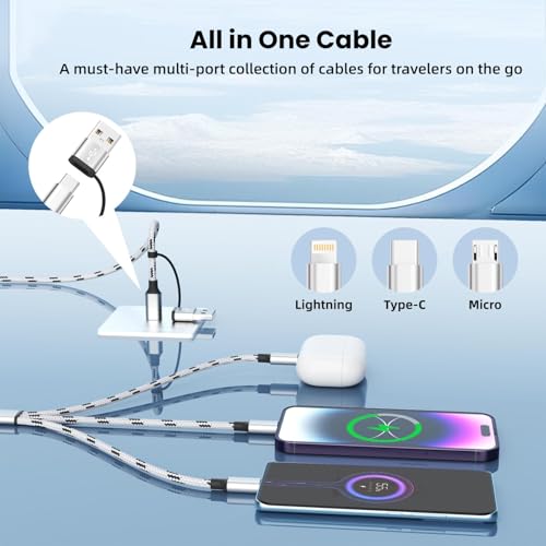 2-Count Firsting 5' 6-in-1 Multi Charging Cables w/ USB-A/C Input, USB-C, Lightning & Micro-USB $5.88 ($2.94 each) & More - image 3