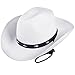 Funny Party Hats White Cowboy Hat - Studded Cowboy Hat - Cowboy Costume Accessories - Western Cowboy Hat (White Cowboy Hat)