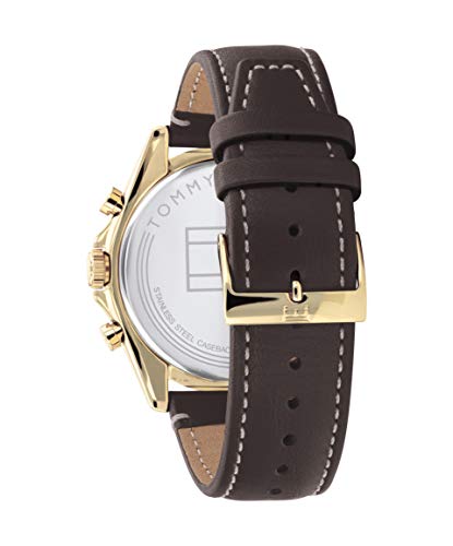Tommy Hilfiger Multi Zifferblatt Quarz Uhr für Herren mit Dunkel-Braunes Lederarmband - 1791836 – Bild 4