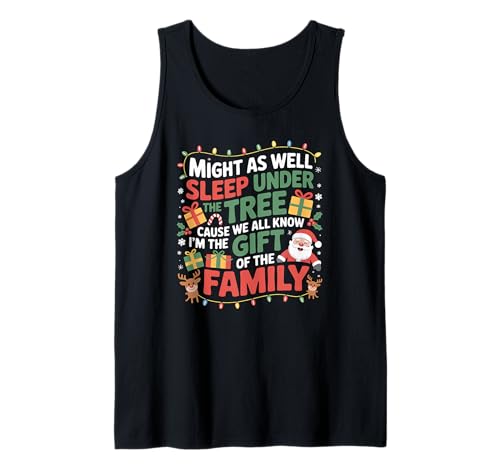 Might As Well Sleep Under The Tree Christmas Funny Xmas Tank Top