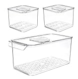 SANNO Fridge Food Storage Containers Produce Saver FreshWorks Produce - Stackable Refrigerator Kitchen Organizer Keeper- Set of 3 - Image 5