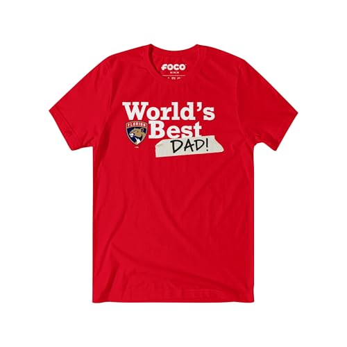 FOCO Men's Florida Panthers NHL Tee Worlds Best Dad Logo T-Shirt, Team Color