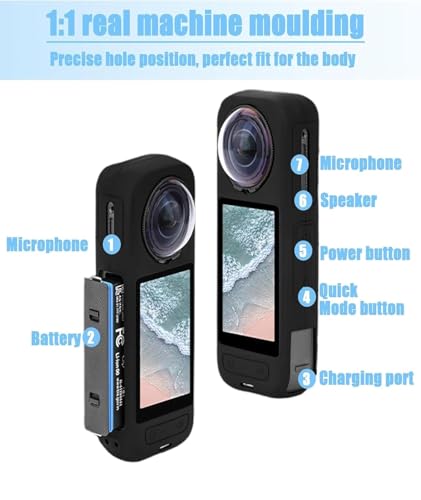 Image of 4Pcs Silicone Skin Cover for Action Camera, Anti-Scratch Protective Soft Silicone Cover, Lightweight Case for Action Camera,Compatible with Insta 360 X5