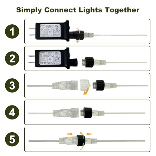 [2Pack]Connectable Christmas String Lights Multicolored, 210FT 600LED Christmas Lights for Outside/Indoor, Plug In Christmas Tree Lights with 8 Modes, TwinkleString Lights for Holiday Party by SINGCHUNGTE - Image 7