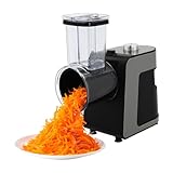 Cortador de verduras eléctrico, 1000 W, con 10 cuchillas de repuesto y empujador de alimentos, para patatas, rábanos, pepinos, cebollas