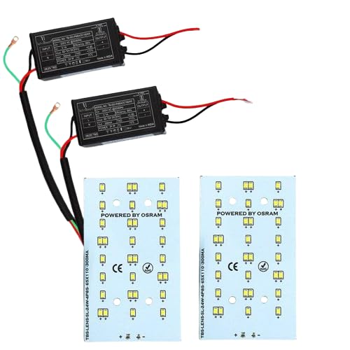 Image of Technobeam 24W LED Plate with Driver for Street Light Repair | Aluminum PCB 1.5mm | 6V 150mA LED Segments | 72V 300mA Driver Included | Durable | Ideal for Street Light Refurbishment, White, Pack of 2