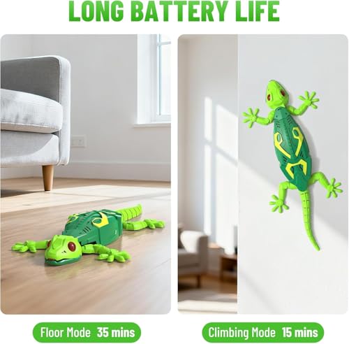 Image of Famello Remote Control Robot Lizard | 360 Rotation, Low Noise, LED Lights | Fun Wall Crawler Prank Toy for Kids Ages 4+