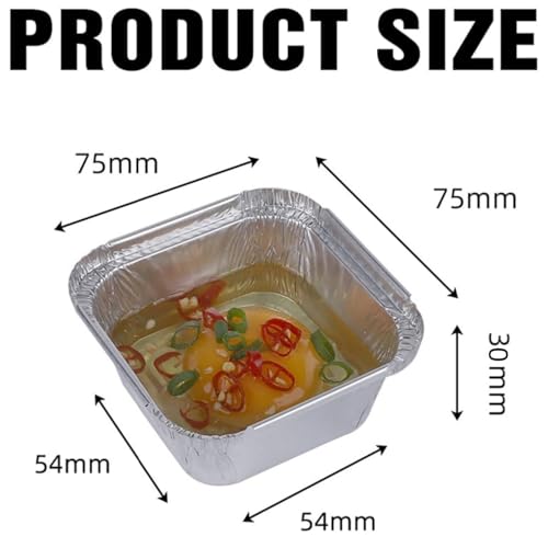 Angelkiss 50 Stück Aluschalen Grillschalen Grill Tropfschalen Quadrat Backformen aus Aluminium für Cupcakes, Backen, Kochen-100ml