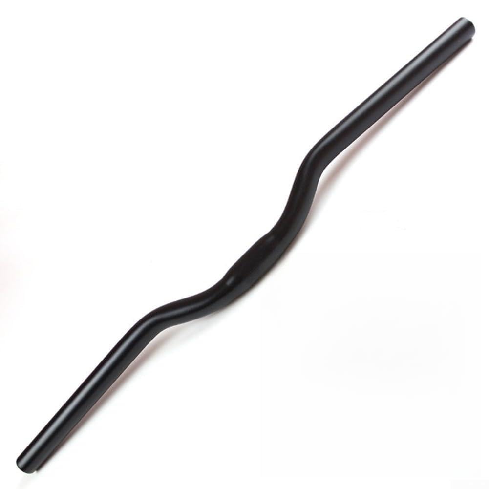 1 x manubrio in lega di alluminio da 25,4 mm CNC per mountain road Fixie pieghevole bici da equitazione argento nero 480-580 mm (nero opaco 520 mm)